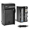 DSTE NP-F750 Battery + DC01 Travel and Car Charger Adapter Compatible with Sony CCD-TRV215 CCD-TR917 CCD-TR315 HDR-FX1000 HDR-FX7 HVR-V1U Z7U Z5U