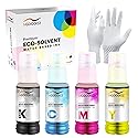 NGOODIEZ Eco Solvent Ink Auto-Fill Water Based Ink, Conversion Kit Refill Ink for Epson EcoTank & Workforce Printers - Ideal for HTV, Vinyl Stickers