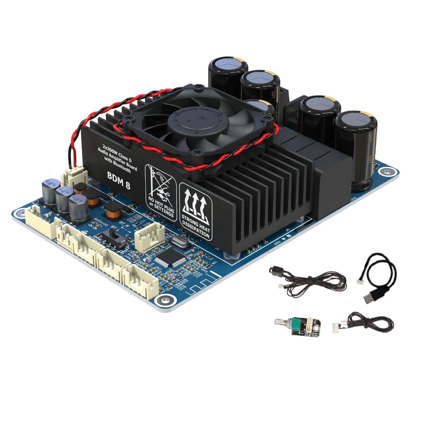 TPA3255 DSP PC UI 300W x 2 Stereo Bluetooth 5.3 High Power Audio Amplifier Board, DC18-48V AUX Input with Volume Control for Home Theater and Speakers
