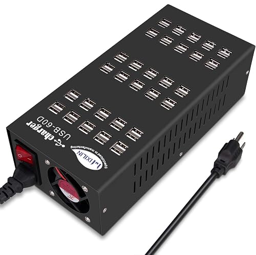 60 Ports USB Charging Station with Intelligent Protection, Multi-Port USB Charging Station Organizer for Hotel School Shopping Malls
