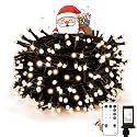 suddus White Christmas Tree Lights Outdoor, 66ft 200 LED Christmas String Lights with 8 Modes, Twinkle Lights for Christmas Tree, Bedroom, Backyard