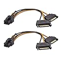 Cable Matters 2-Pack 6 Pin PCIe to Dual SATA Power Cable 4 Inches, 2X SATA to 6 Pin PCIe