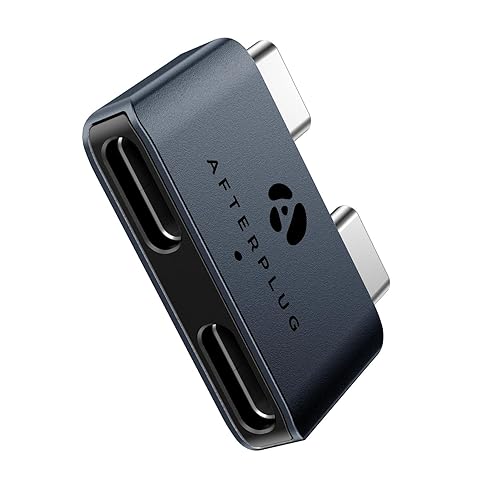 Afterplug Dual USB‑C Extender for MacBook with Case, 2-Port Pass‑Through Adapter for Thunderbolt 5/4/3 & USB4 - 240W PD, 8K Video, 80Gbps Data…