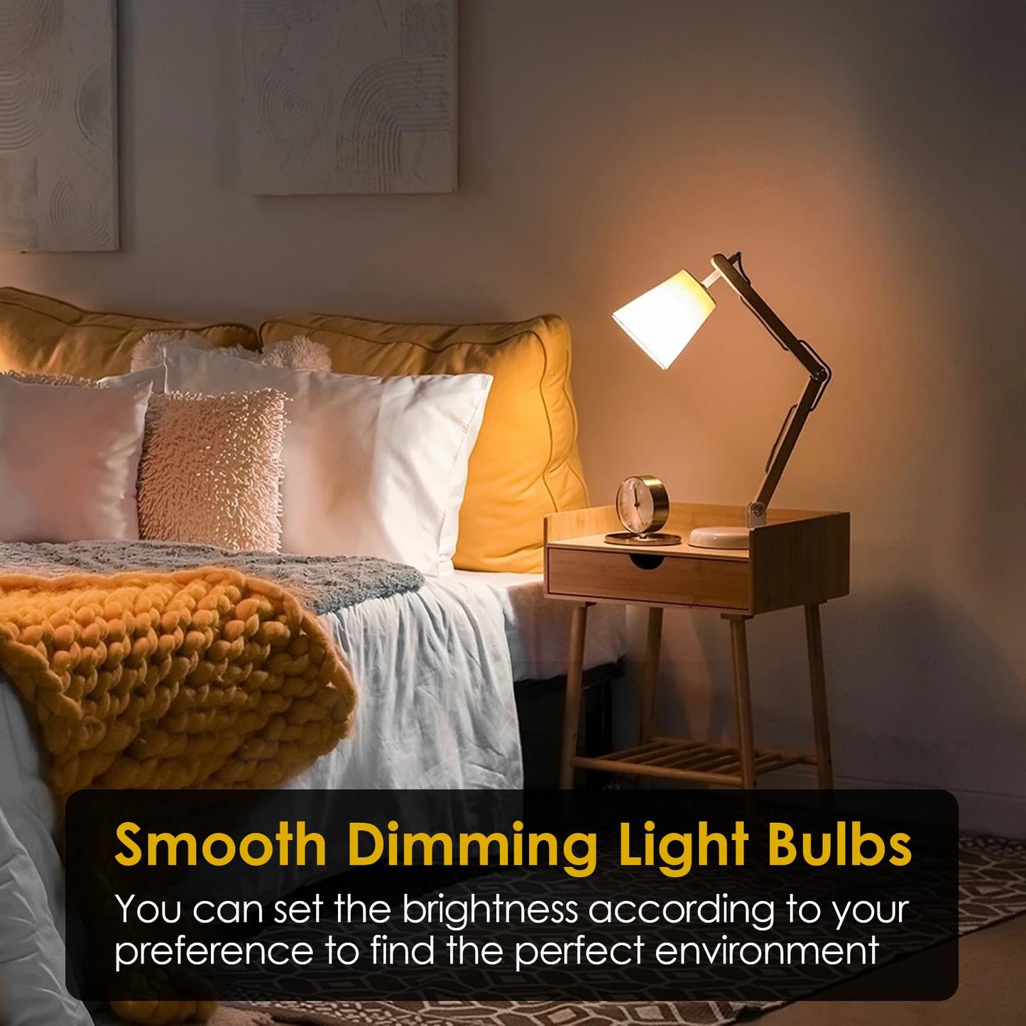 LOXYEE A15 LED Light Bulb 2 Pack, Dimmable 5W 2700K Table Lamp Bulb