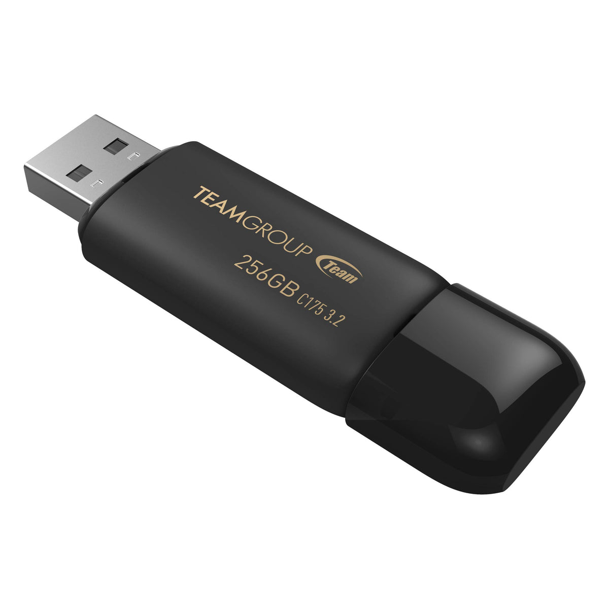 TEAMGROUP C175 256GB USB 3.2 Gen 1 (USB 3.1/3.0) Read 100MB/s Flash Thumb Drive,Memory Stick Compatible with Computer/Laptop Matte Black TC1753256GB01