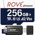 ROVE Ultimate Micro SD Card microSDXC 256GB Memory Card with USB 3.2 Type C Card Reader 170MB/s C10, U3, V30, 4K, A2 for Dash Cam, Android Smart