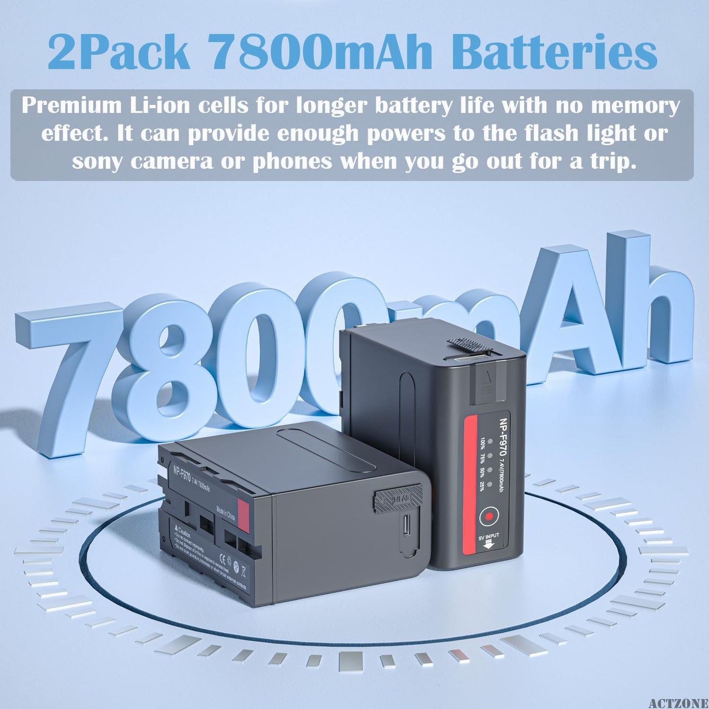 7800mAh NPF970 Battery Compatible with Sony NPF550 F970 F530 F570 Atomos Ninja V Shinobi II Camera Monitor Battery, CCD-SC55 TR516 TR716 TR818 TR910