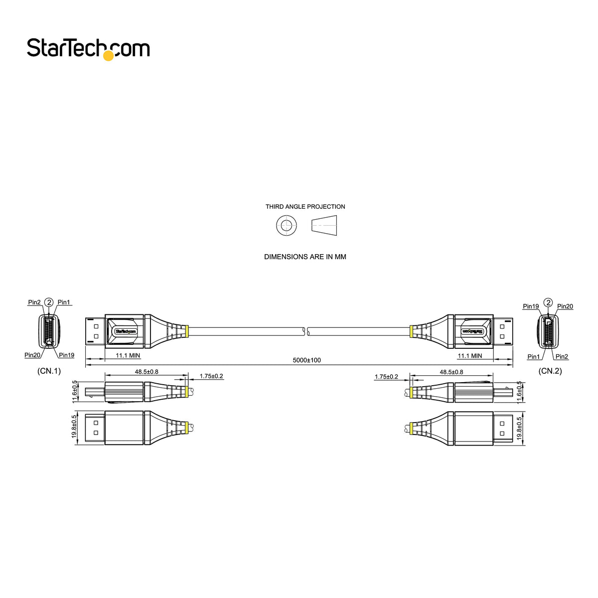 StarTech 16ft VESA Certified DisplayPort 1.4 Cable, 8K 60Hz, HDR