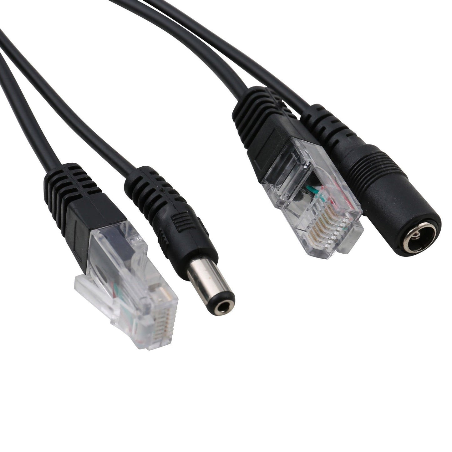 UHPPOTE Power Over Ethernet Passive PoE Adapter Injector + Splitter Kit PoE Cable (Black/Pack of 1 Pair)