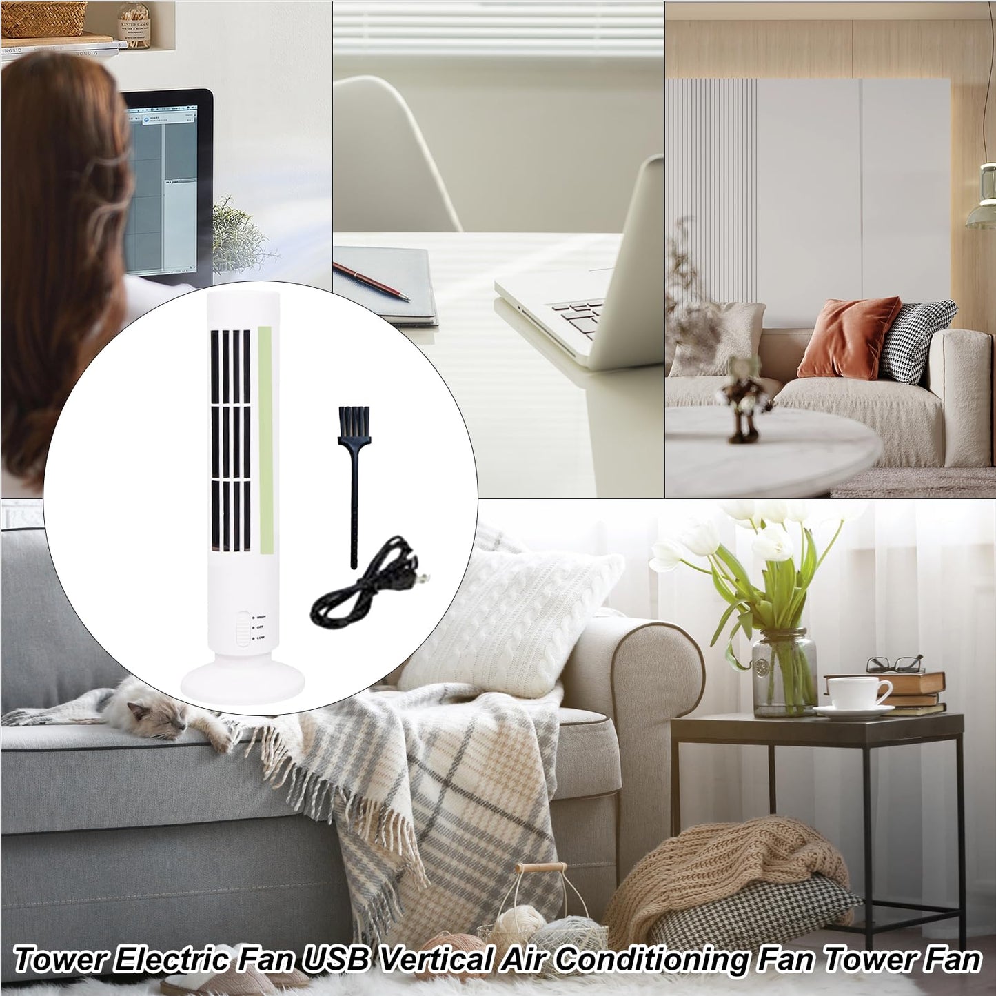 SEYIMTU Portable Standing Fan for Home Travel - Lightweight ABS Tower Fan With 4 Speeds, Rapid Cooling & Low Noise Design, Ideal for Bedroom/Desk