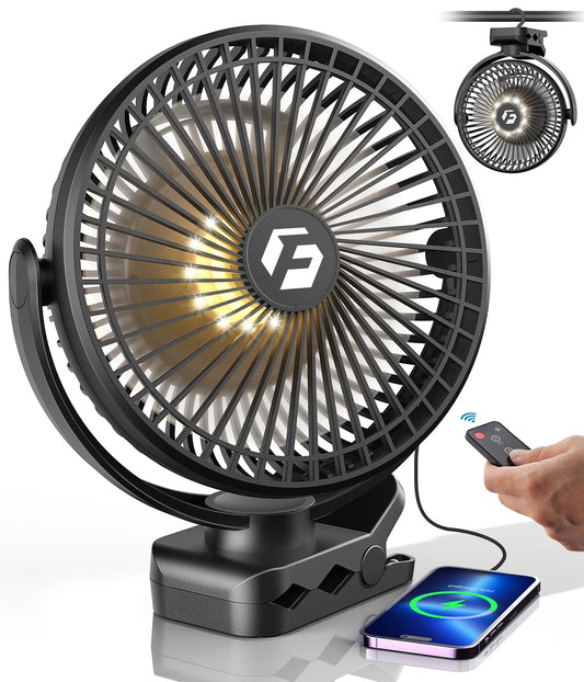 40000mAh Clip on Fan for Golf Cart, Up to 127Hrs Portable Rechargeable Fans