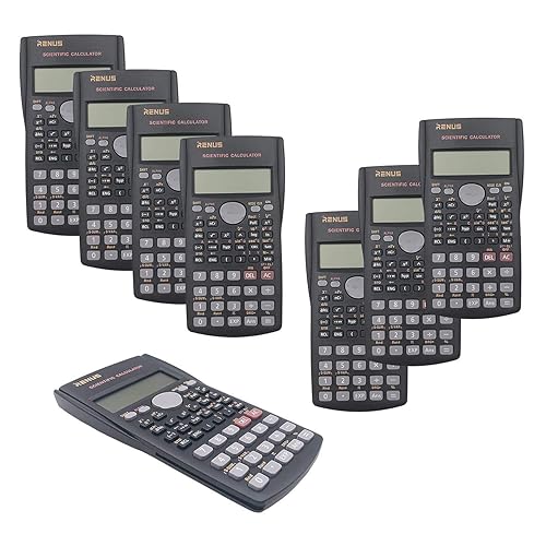 RENUS 8 Packs, 2-Line Engineering Scientific Calculator Function Calculator for Student and Teacher 16 AAA Batteries Included