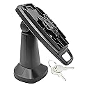 ENS Tailwind Ingenico Lane/3000/7000/8000 7" Latch and Key Lock Pole Mount Terminal Stand, Adhesive Installation, Black