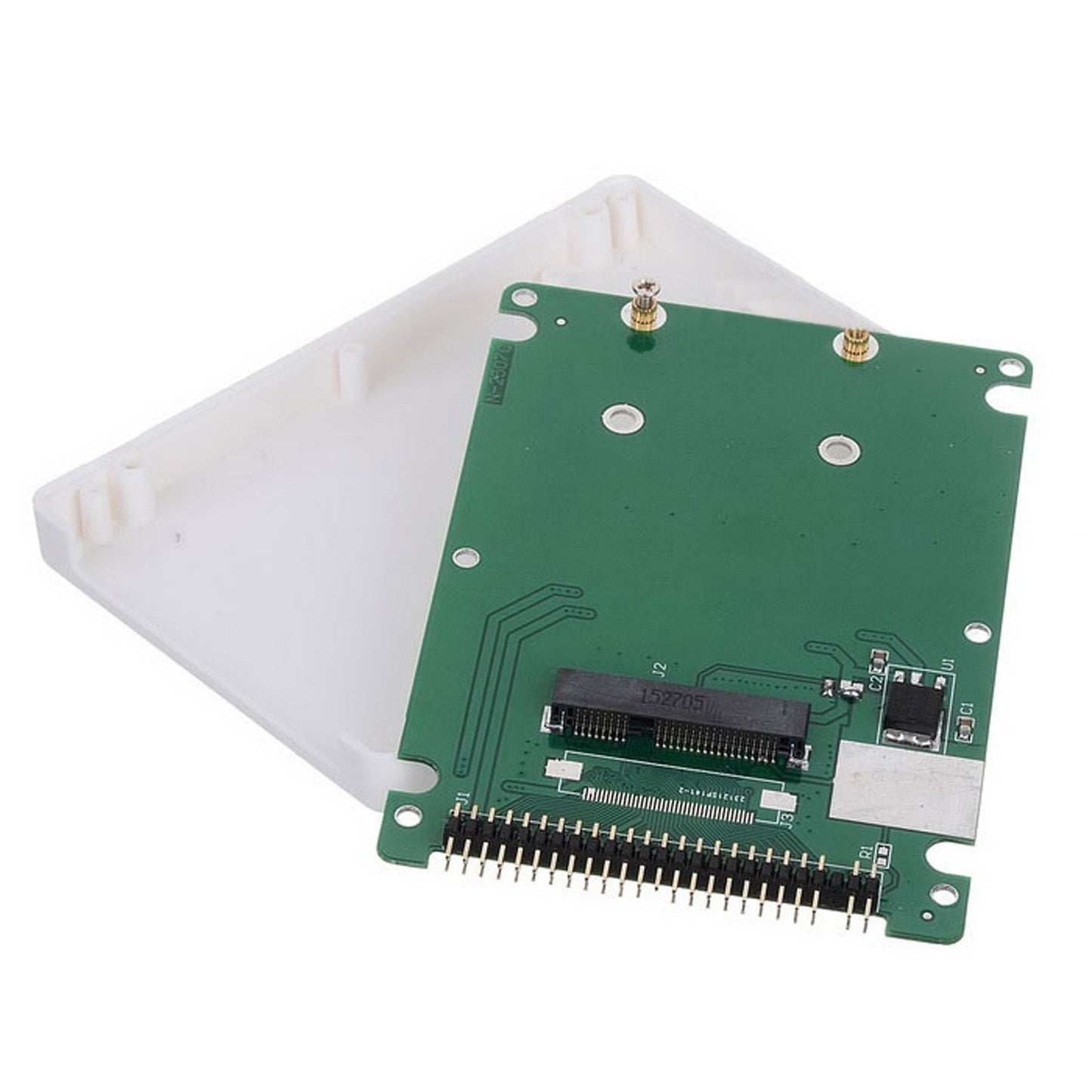 Cablecc mSATA Mini PCI-E SATA SSD to 2.5 inch IDE 44pin Notebook Laptop Hard Disk case Enclosure White