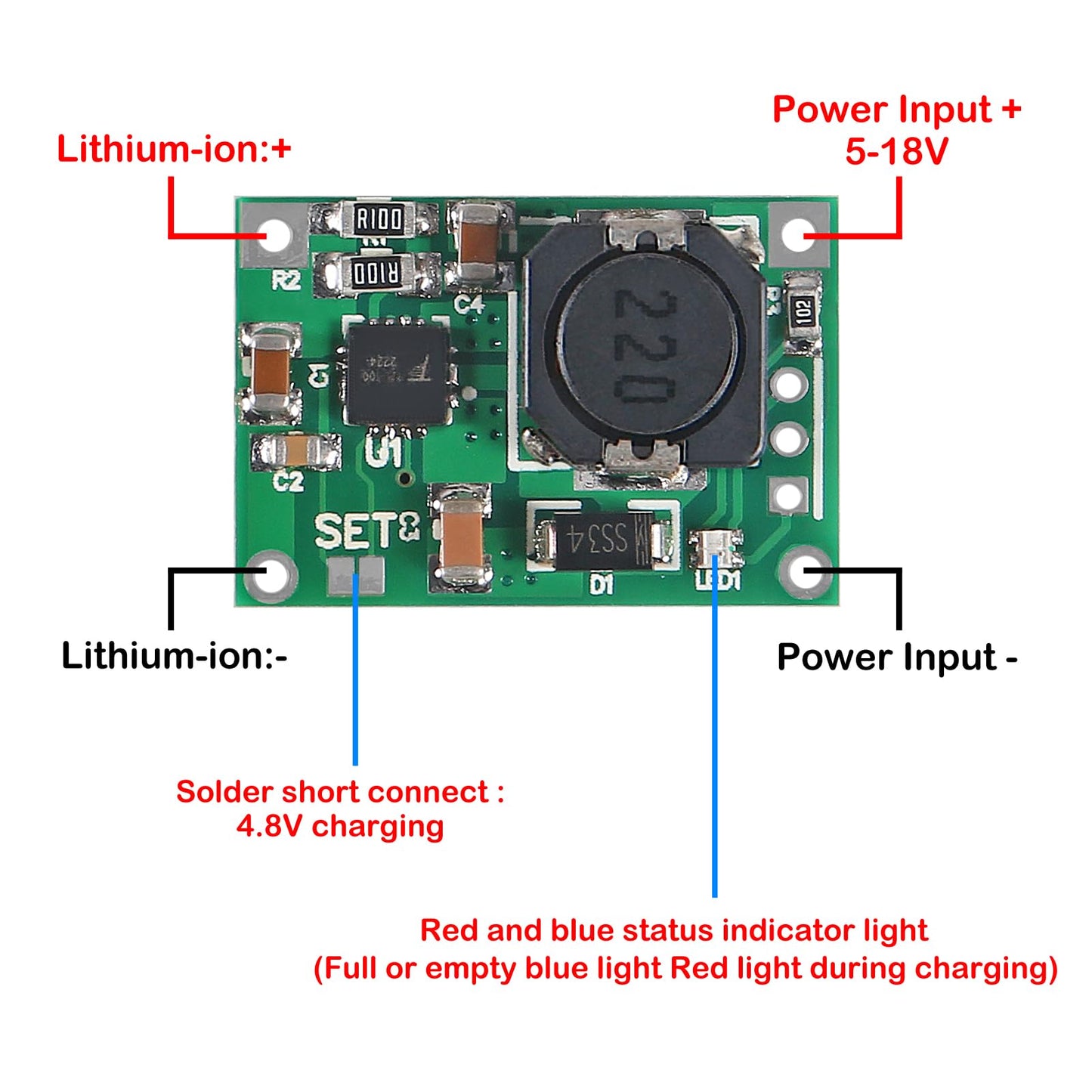 ACEIRMC 10pcs TP5100 Charging Management Power Supply Module Board 4.2V 8.4V 2A Single Double Lithium Li-ion Battery Charger Module
