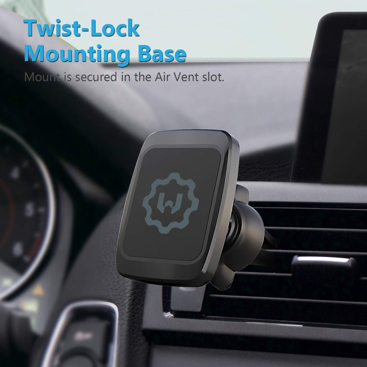 WixGear Magnetic Phone Holder for Car, Twist-Lock Air Vent Car Phone Holder with Swift-Snap Technology, Secure Grip Car Phone Mount, Compatible