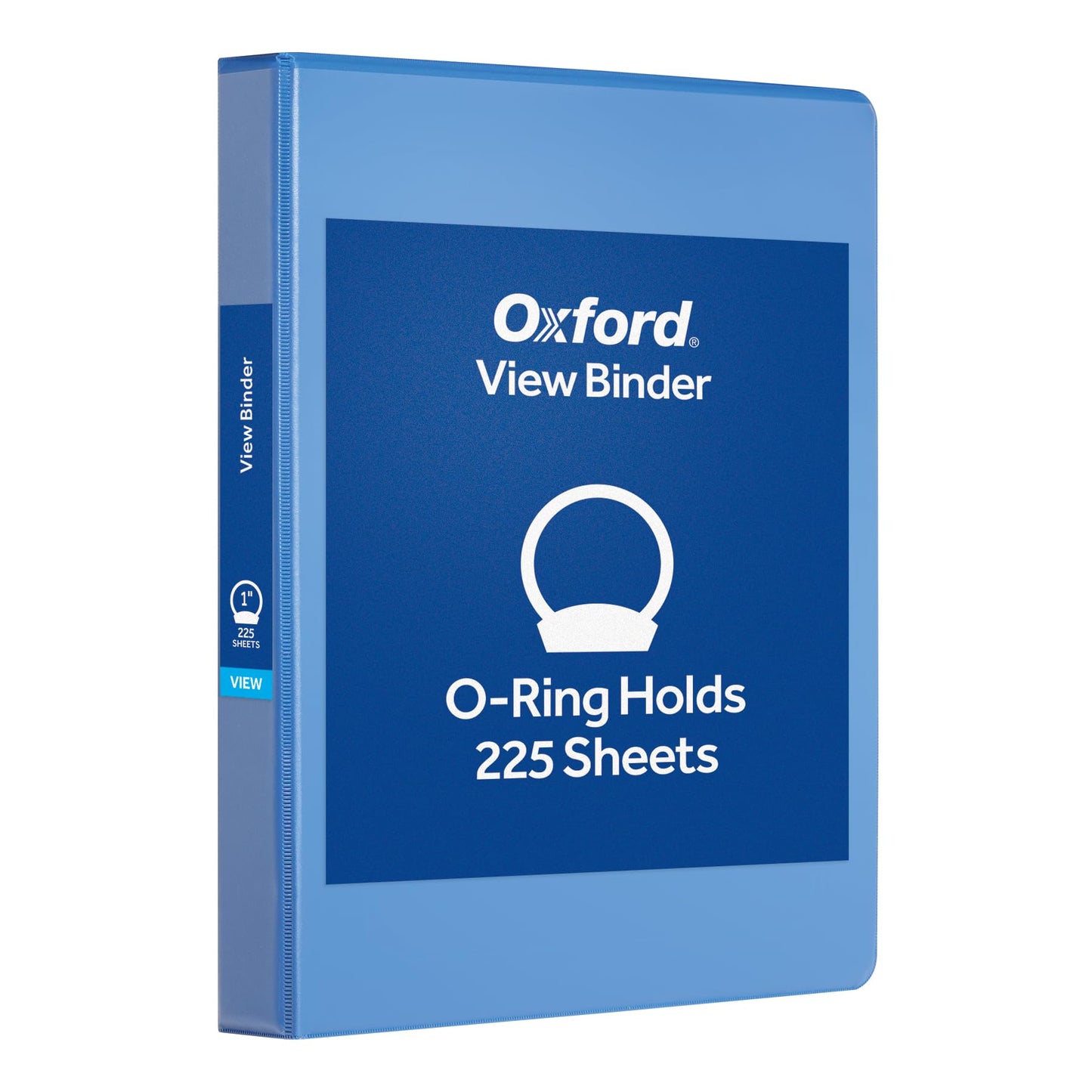 Oxford 1 Inch Binder, Durable 3 Ring 1 Inch with View Cover, XtraLife Hinge, Non-Stick PVC-Free, Blue, 225-Sheet Capacity, Single Binder (1017670)