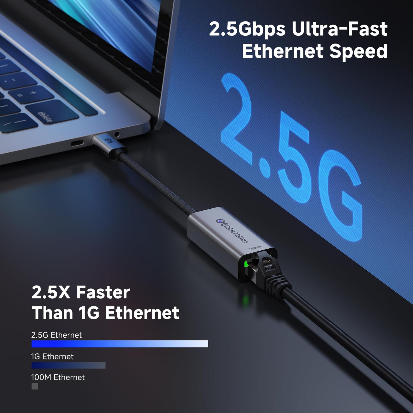 Cable Matters USB C to 2.5Gb Ethernet Adapter, 2.5 Gigabit Network Speed