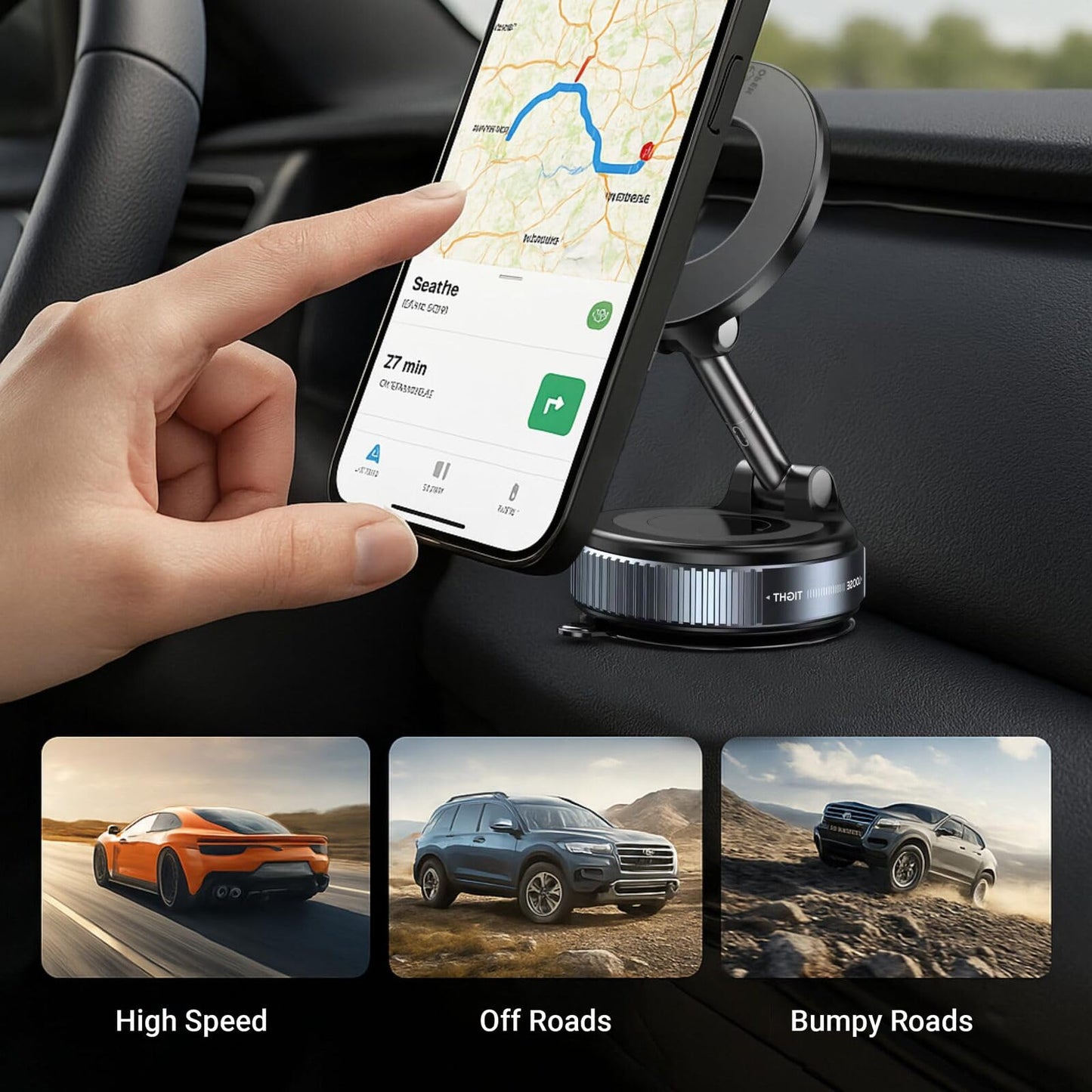 womkvai 2026 new Upgraded Vacuum Magnetic Car Phone Holder 360° Reinforced Ultra Suction Cup Phone Mount for MagSafe Cell Phone Holders for Your