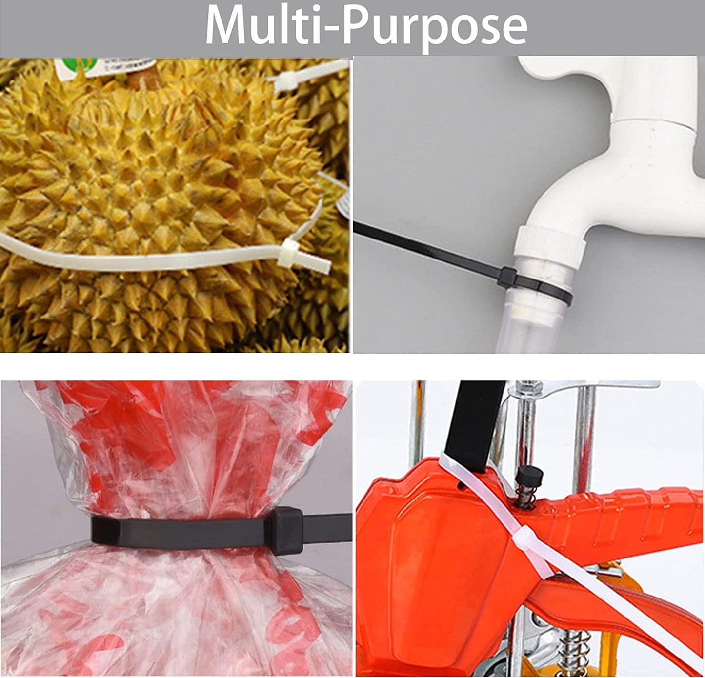 Nylon Cable Zip Ties,1000pcs 3 x 100/150mm White Standard Self-locking Plastic Cable Ties (3x100)