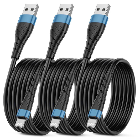 OIITH MFi Certified for iPhone Charger Cable 3 Pack 10 Ft, Extra Long for Lightning Charging Cord, Fast 2.4A for iPhone USB Cord Compatible