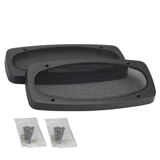 4”x10” Speaker Grills - Black Wire Mesh for RV, Marine, & Auto (Pair)