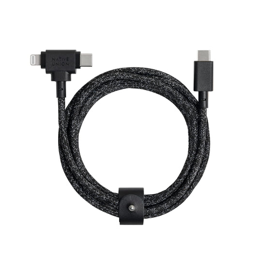 Native Union Belt Cable Duo - 5ft Ultra-Strong Braided Universal Charging Cable - Made with Recycled Materials - 2-in-1 Multi-Device MFi Certified…