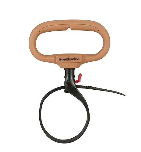 Southwire CLPT03 3-Inch Adjustable Heavy Duty Clamp Tie w/ Rotating Handle; Reusable Zip Down Cable; Brown