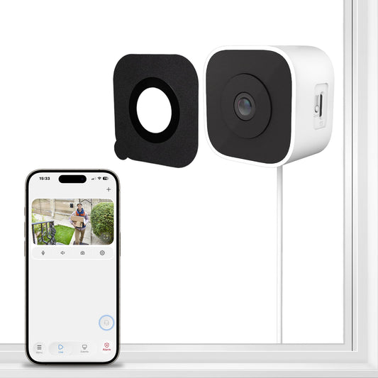 3MP 2K Window Camera, Indoor Camera for Home Security with Full-Color Night Vision, AI Human/Pet/Vehicle Detection, 24/7 Recording, 2-Way Audio, 5GHz