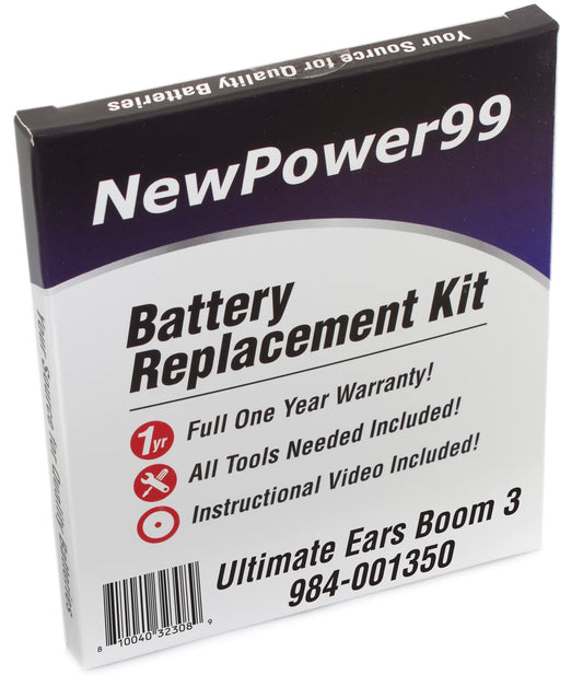 NP99sp Battery Replacement Kit for Ultimate Ears Boom 3 984-001350 with Tools, Video Instructions and Long Life Battery from NewPower99