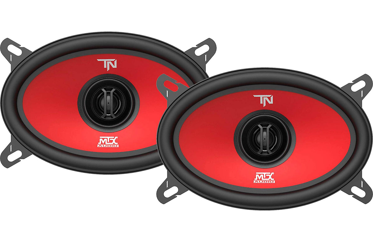 MTX Terminator46 Durable 40 Watt RMS 4 x 6 Inch 2 Way Polypropylene Coaxial Car Speakers with Durable Steel Basket and Mylar Dome Tweeter