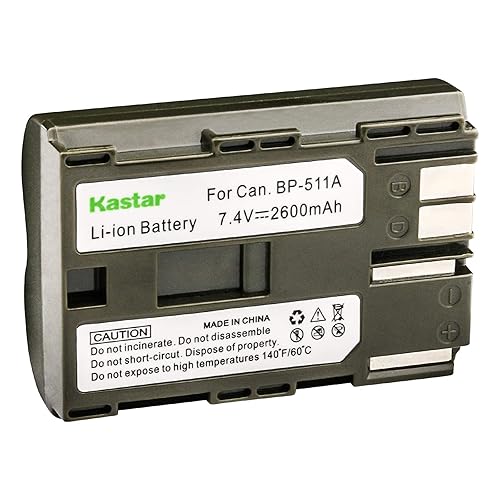 Kastar Li-ion Battery for Canon BP-508 BP-511 BP-511A BP-512 BP-514 and EOS-20D EOS-D30 EOS 30D EOS 40D EOS 50D EOS 300D EOS Kiss FV300 FV40 G-1
