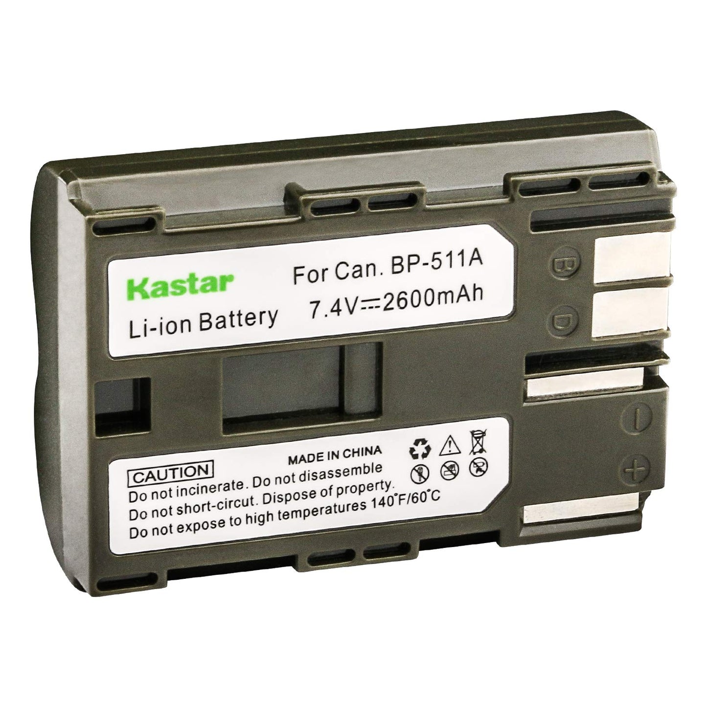 Kastar Li-ion Battery for Canon BP-508 BP-511 BP-511A BP-512 BP-514 and EOS-20D EOS-D30 EOS 30D EOS 40D EOS 50D EOS 300D EOS Kiss FV300 FV40 G-1