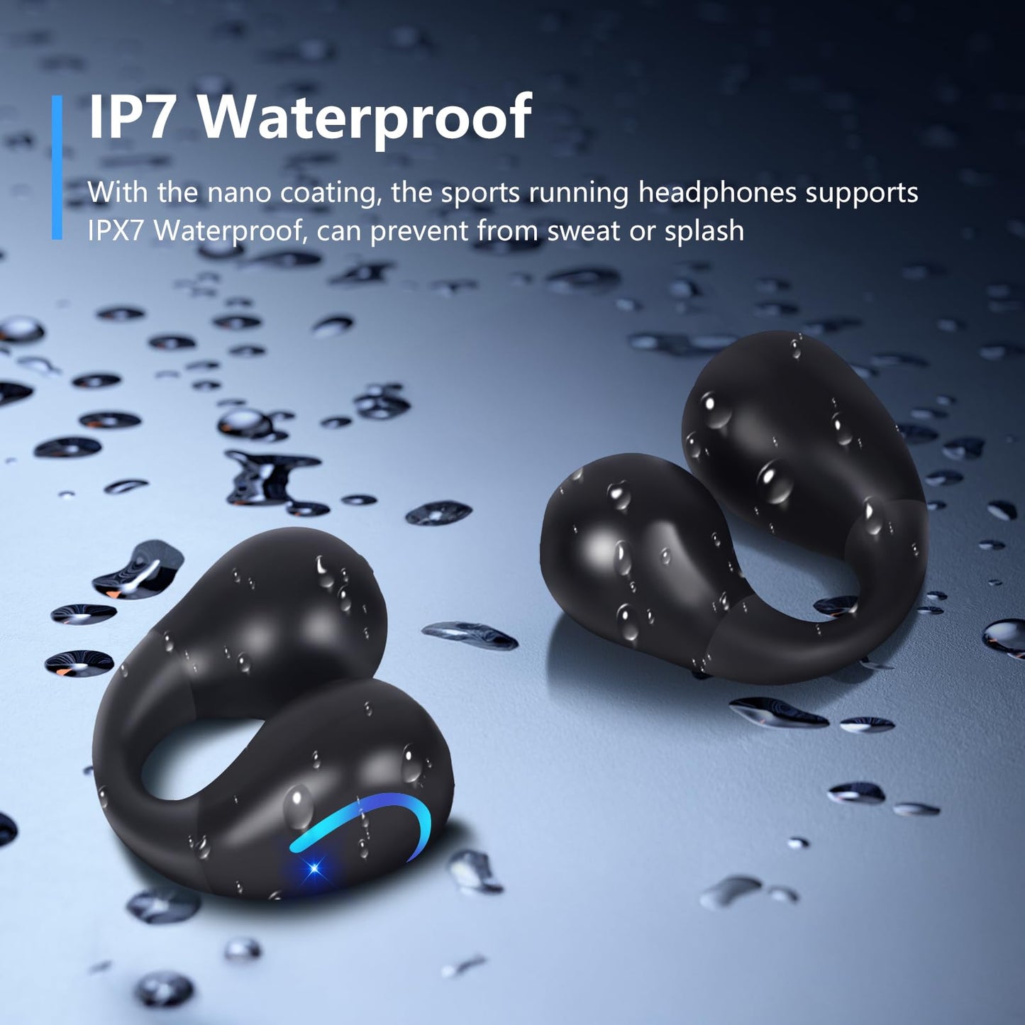 dufiga Ultra Open Ear Headphones Bluetooth 5.3 Wireless Clip On Earbuds with Digital Display Charging Case 60 Hours Playtime Sport Earphones Built-in…