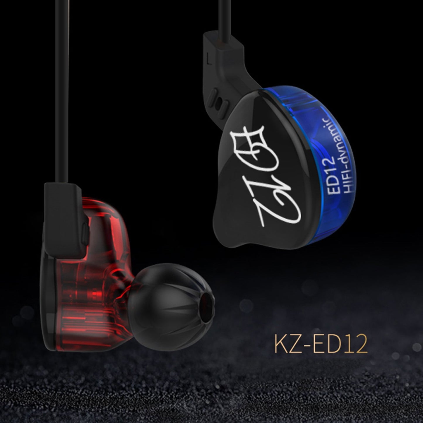 KZ ED12 in-Ear Headphones (Earphones/Earbuds/Headset) Compatible,Black (Black Without Mic)