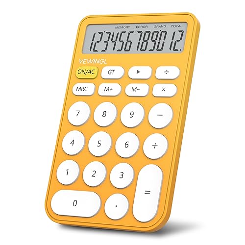 VEWINGL Standard Calculator, 12 Digit Large Display Desktop Calculator with Big Buttons for Office, School, Home & Business