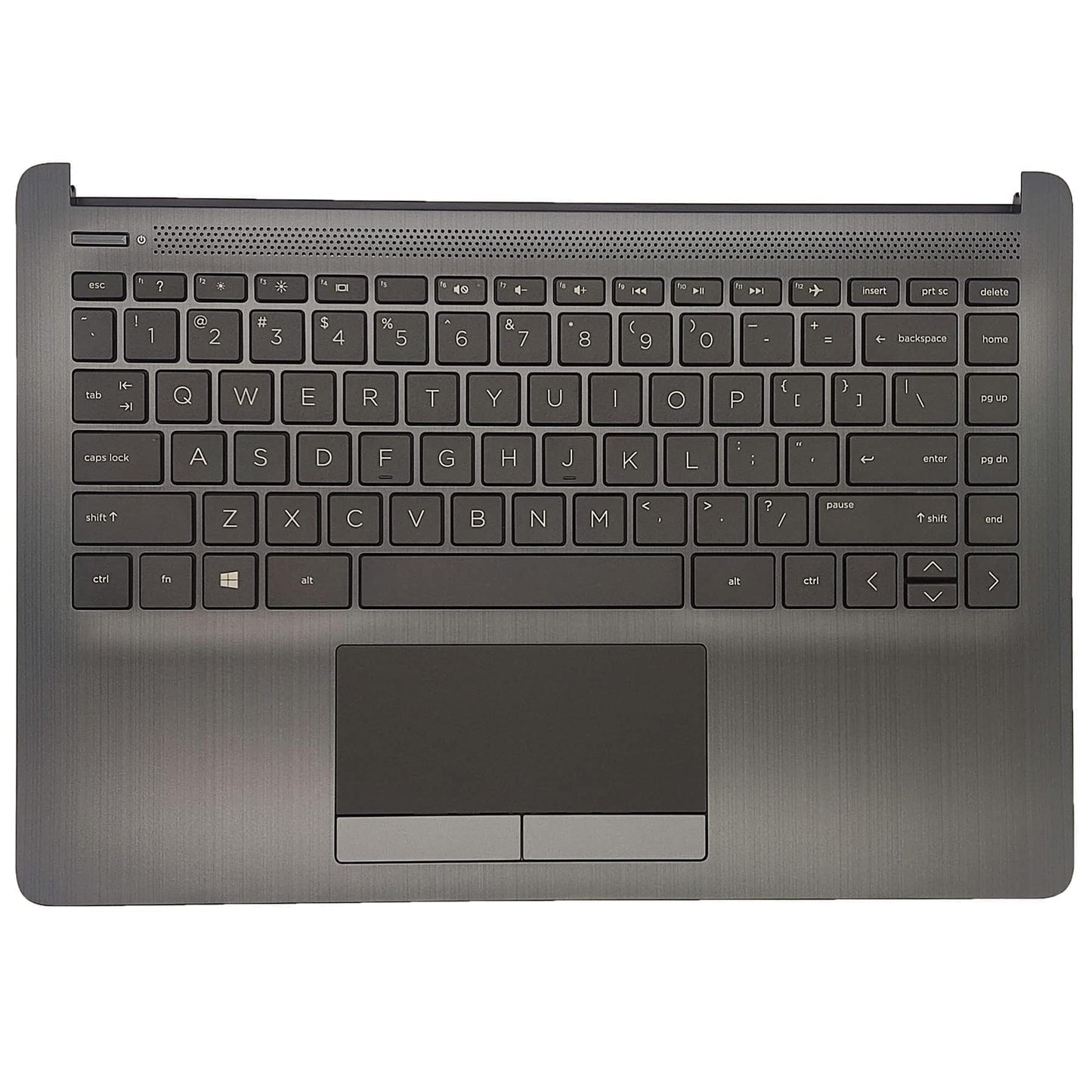Replacement Upper Case Palmrest for HP 14Z-DK 14-DK 14-CF 14S-CF 14-DF Series Laptop Non-Backlit Keyboard Assembly Top Cover Touchpad L24818-001 Gray