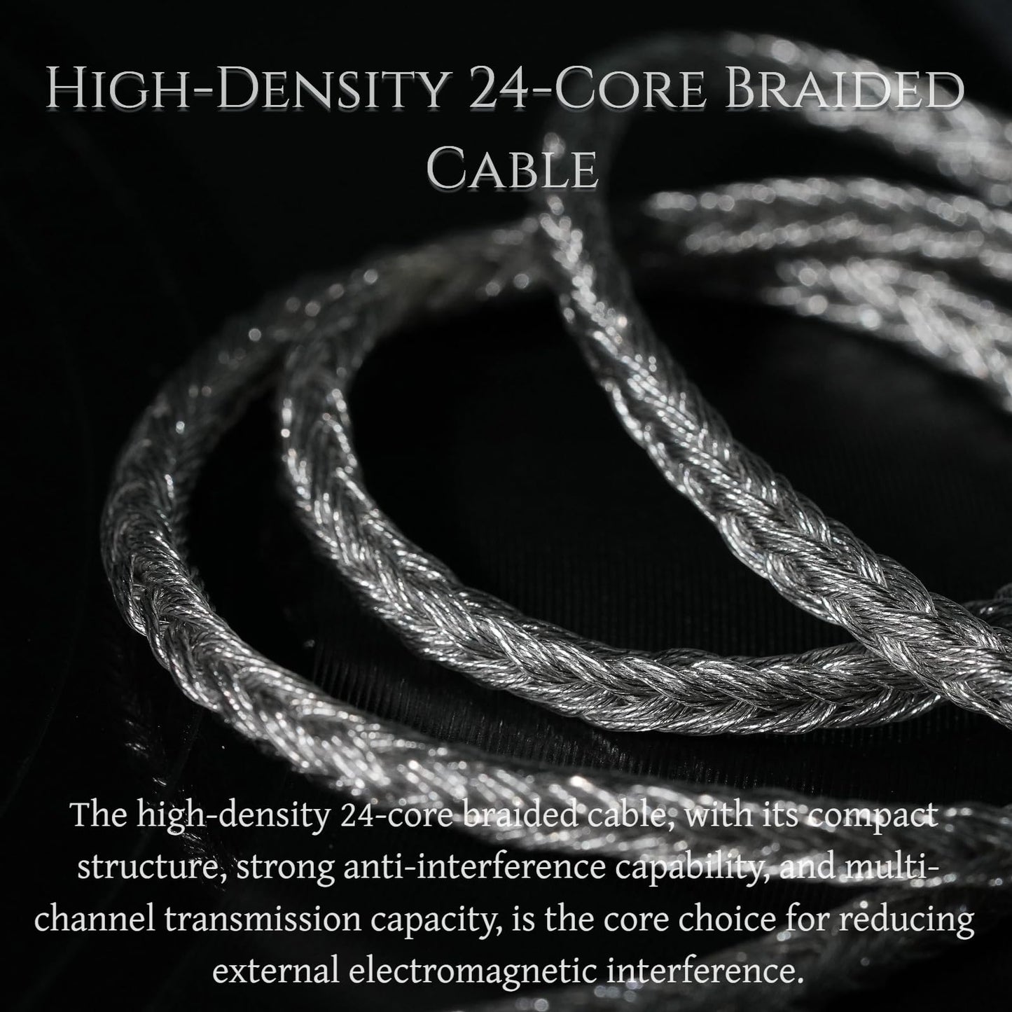 ivipQ 2 Pin IEM Cable, 24-Core Silver-Plated, 4.1ft (1.25m), 4.4mm/3.5mm to MMCX & 2-Pin for in-Ear Monitors
