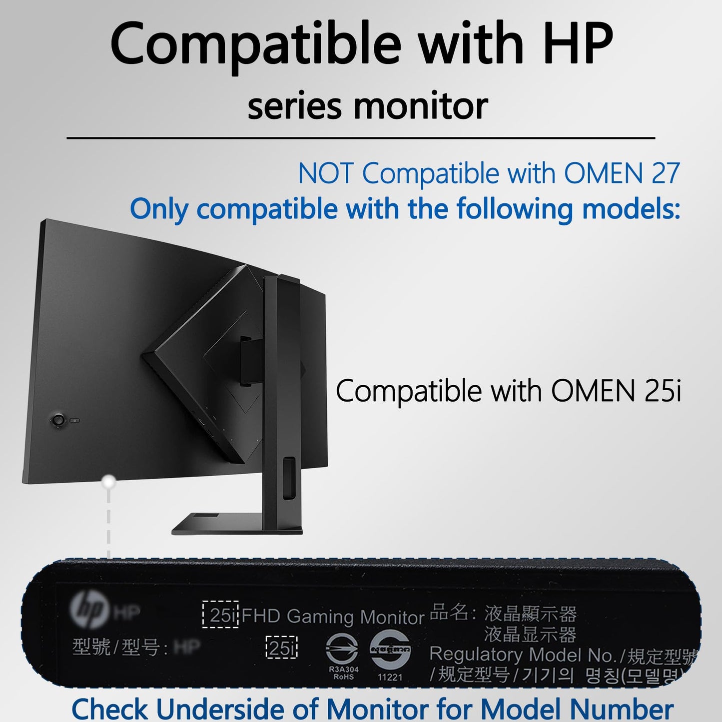 25i VESA Adapter Compatible with HP 25" Monitor?Compatible with OMEN 25i?- 75x75 to 100x100 Wall Mount Bracket