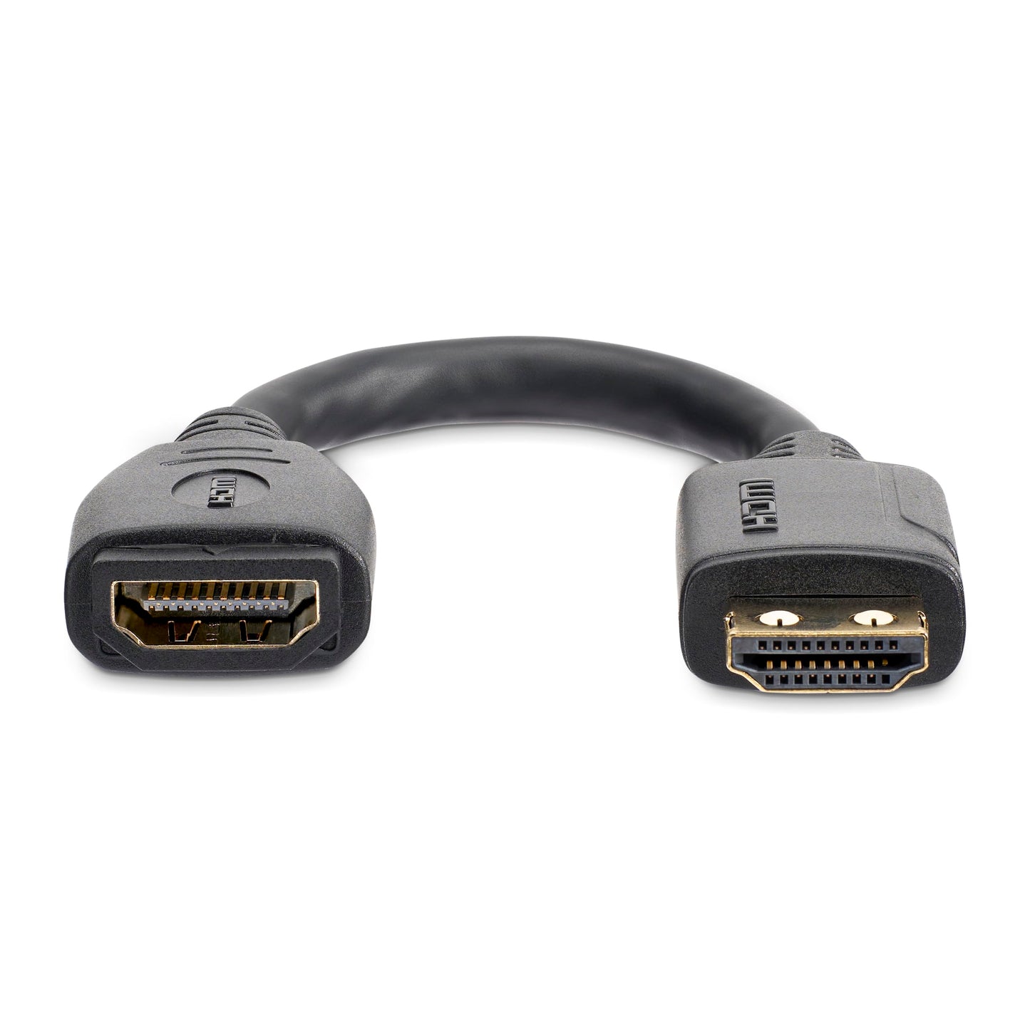 StarTech.com 6in High Speed HDMI Port Saver Cable with 4K 60Hz - Short HDMI 2.0 Male to Female Adapter Cable - Port Extender (HD2MF6INL)