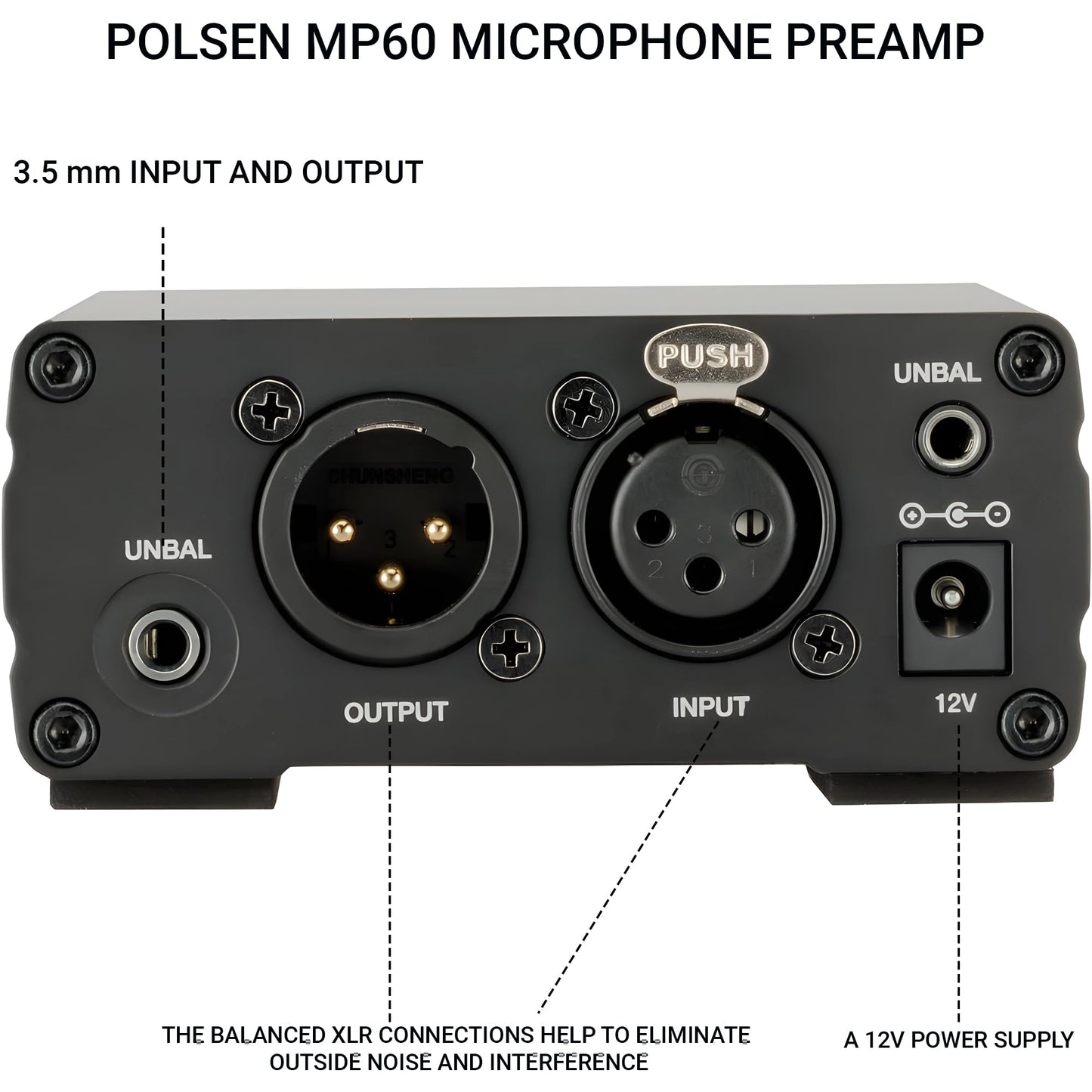 Microphone Preamp - Compatible with Shure, Dynamic Mics, Pre Amp for Microphones, and XLR Preamp for Studio and Podcasting