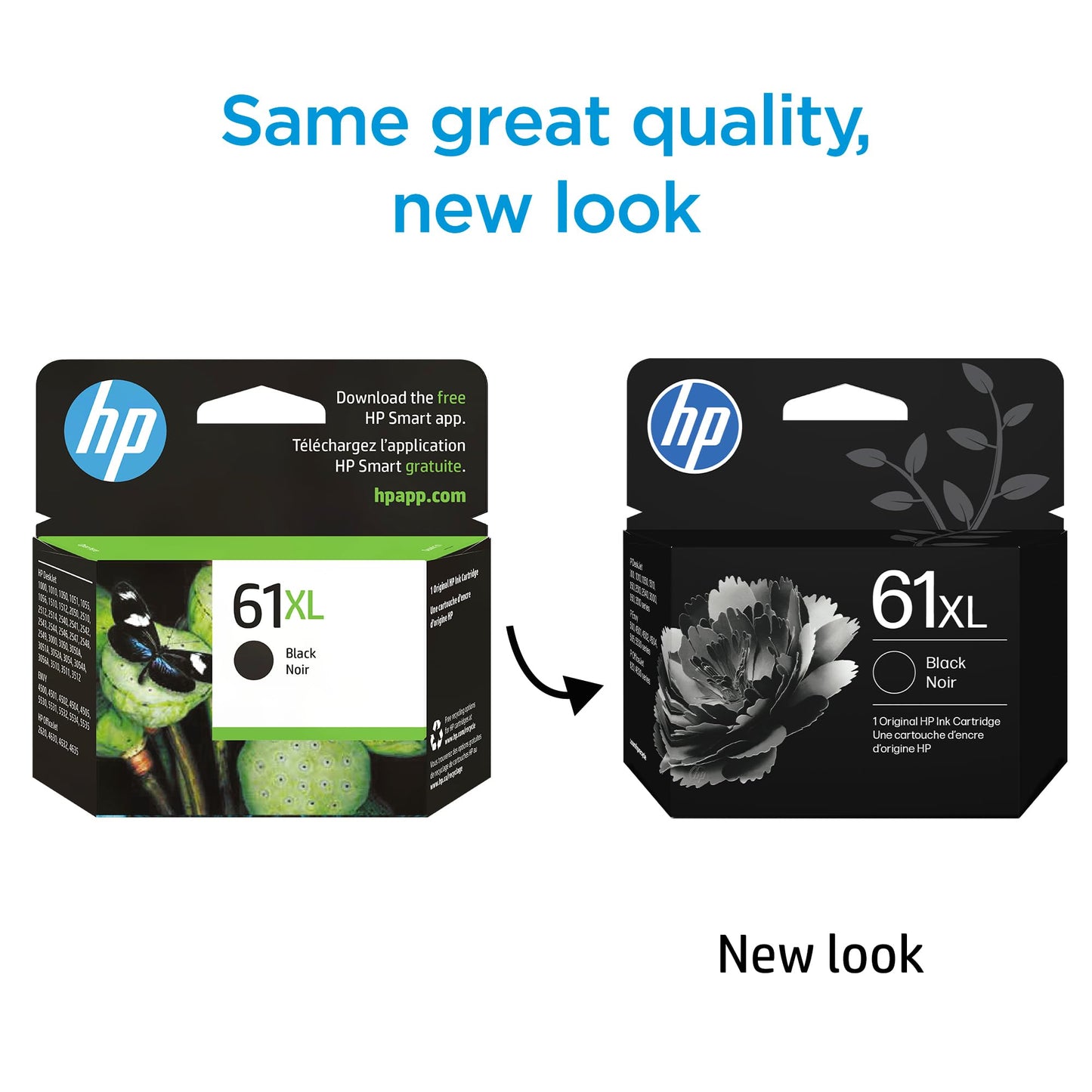 HP 61XL Black High-Yield Ink | Works with DeskJet 1000, 1010, 1050, 1510, 2050, 2510, 2540, 3000, 3050, 3510, Envy 4500, 5530, OfficeJet 2620, 4630 |