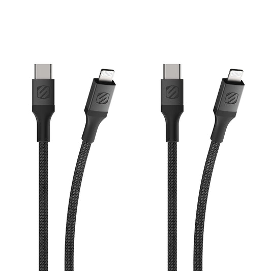 Scosche Ci4B4SG-2PKBP0 MFi Certified USB-C to Lightning Cable | Fast Charging Braided Cord for Apple iPhone 14/13/12/11, iPad, AirPods Pro, Apple…