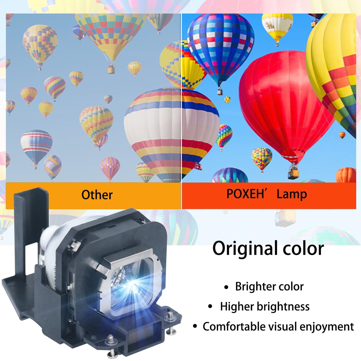PXOEH A+ LAX100 for Panasonic PT-AX200U AX100U AX200E AX200 TH-AX100 AX100E AX100 Replacement Projector Lamp Bulb with Housing