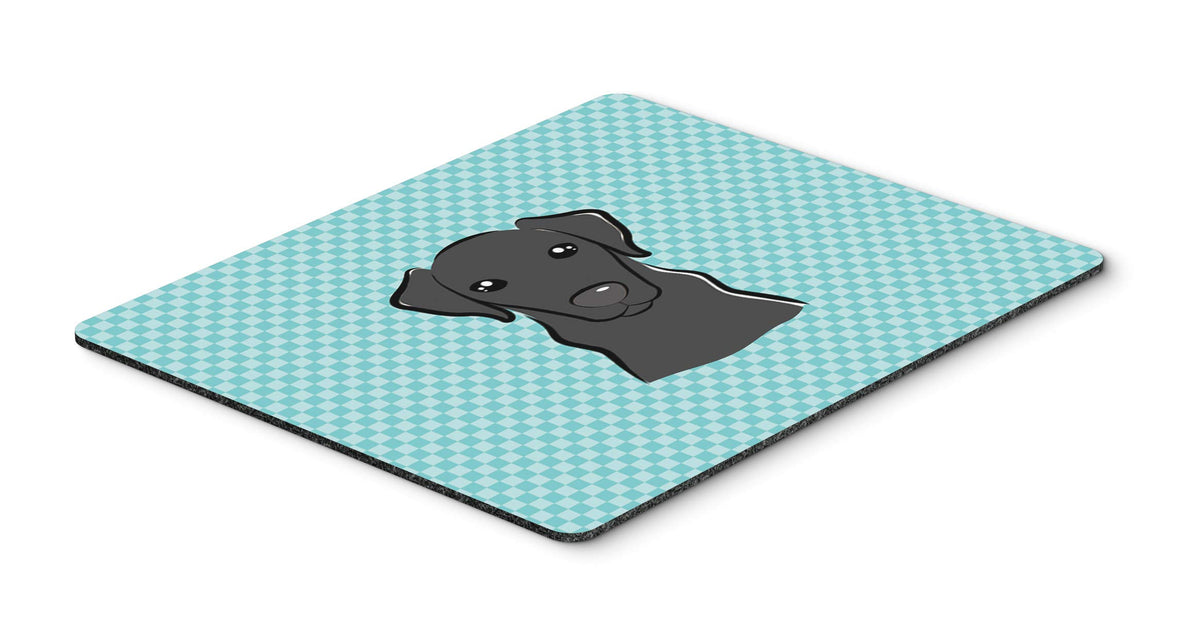 Caroline's Treasures BB1173MP Checkerboard Blue Black Labrador Mouse Pad, Hot Pad or Trivet for Home Office Gaming Working Computers Laptop Mouse
