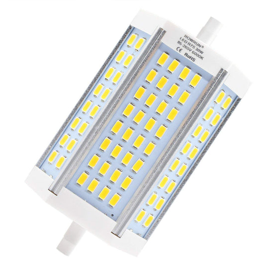 Rowrun 30W R7S J118 T3 LED Bulb Daylight White R7S Base 118mm 300W Equivalent Double Ended led Replacement for Halogen Workshop Lighting Bulb 6000K