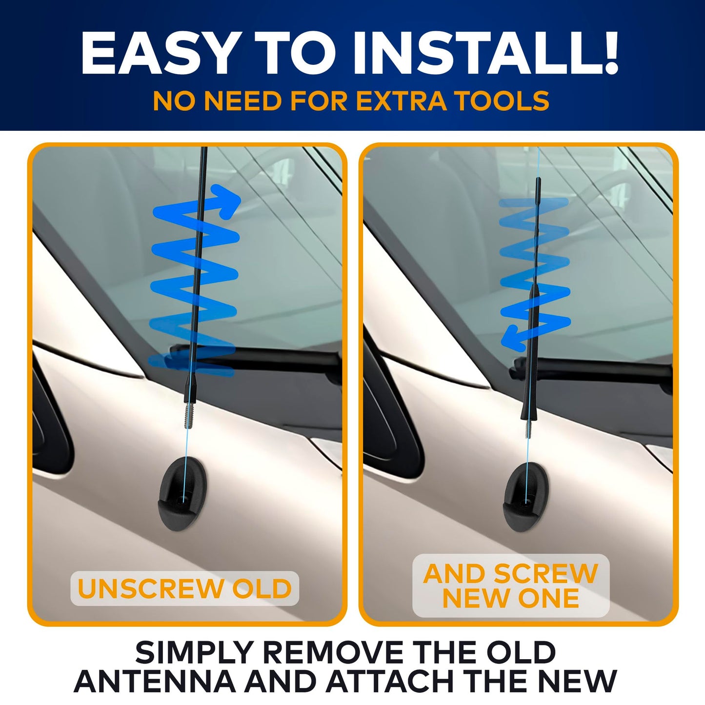 Antenna Mast for Toyota Sienna 2004-2015 | Black Automotive Antenna Replacement for Cars | Trucks & SUV - AM FM Radio Compatible | Car & Truck