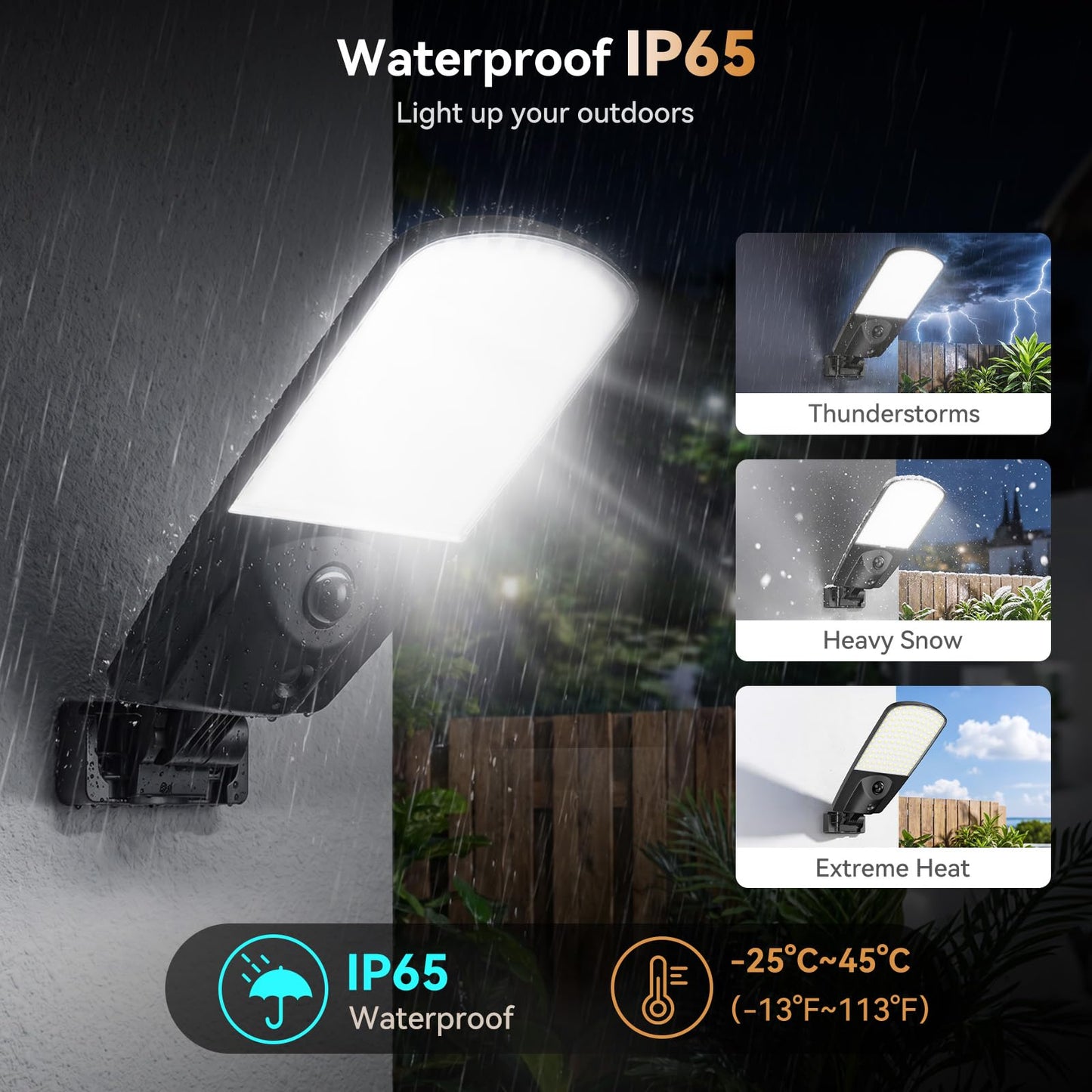 Adewalk Solar Lights Outdoor,Motion Sensor Solar Street Lights,IP65 Waterproof Solar Lights,Solar Outdoor Lights for Yard,Garage and Pathway 2Pack