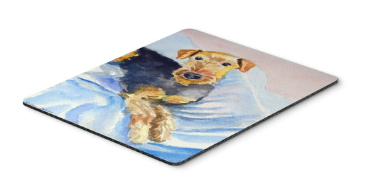 Caroline's Treasures 7335MP Cozy Airedale Terrier Mouse Pad, Hot Pad or Trivet for Home Office Gaming Working Computers Laptop Mouse Mat,Washable