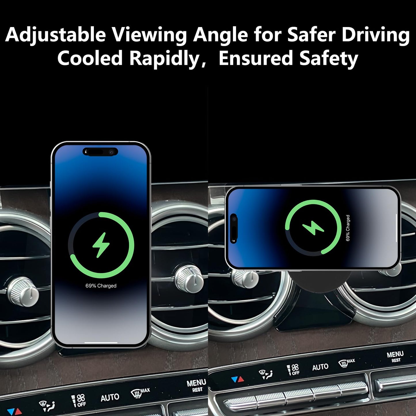 CLEC for Mercedes-Benz GLC-Class 2016-2022 C-Class 2015-2021 Magnetic Wireless Car Charger Phone Holder Mount for Benz GLC-Class 2016-2022 C-Class